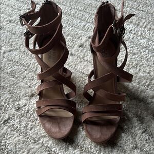 Brown Strappy Heeled Sandals